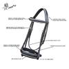 Exion Dressage Bridle for Horse with White Piping  Premium Padded Leather English Bridle with Detachable Flash & Web Reins  Black, Brown  Cob, Full, Pony, Warmblood view 4