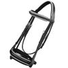 Exion Dressage Bridle for Horse with White Piping  Premium Padded Leather English Bridle with Detachable Flash & Web Reins  Black, Brown  Cob, Full, Pony, Warmblood view 2