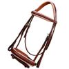 Exion Dressage Bridle for Horse with White Piping  Premium Padded Leather English Bridle with Detachable Flash & Web Reins  Black, Brown  Cob, Full, Pony, Warmblood view 2
