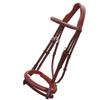 ExionPro Exion Anatomical Snaffle Jumping Bridle for Horses with Removable Flash Noseband & Rubber Reins  Premium Vegetable-Tanned Leather, SS Buckles, Padded MonoCrown, Designer Stitching view 3