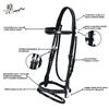Exion Quick Change Snap English Bridle for Horses  Soft Lined Anatomical Jumping Bridle with Rubber Reins  Snap-On Crown & Cheekpiece  Wave Padded Browband & Raised Noseband  Horse Tack Set view 4