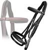 ExionPro Exion English Jumping Hunter Bridle with Removable Flash Noseband & Rubber Reins | Soft Padded Raised Snaffle Browband & Noseband | Anatomical Anti-Pressure Headpiece | Leather Horse Bridle view 2