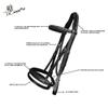 ExionPro Exion English Jumping Hunter Bridle with Removable Flash Noseband & Rubber Reins | Soft Padded Raised Snaffle Browband & Noseband | Anatomical Anti-Pressure Headpiece | Leather Horse Bridle view 4