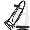 Exion Quick Change Snap English Bridle with Brass Hardware  Soft Lined Anatomical Horse Bridle with Rubber Reins  Snap-On Crown & Cheekpiece  Gold Tone Buckles  Padded Jumping Tack Set view 1