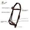 Exion Horse Dressage Bridle with Web Reins | Broad Anatomic Crownpiece, Crank Noseband & Browband & Reins with Hand Stoppers | Dressage Bridles for Horses view 4