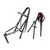 Exion Premium English Leather Figure 8 Bridle with Silver Clincher Noseband & Browband | Soft Padded Anatomical Crown Piece | Rubber Reins | Adjustable Fit | Jumping, Hunter, Eventing view 1