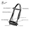 Exion Dressage Bridle for Horse with White Piping  Premium Padded Leather English Bridle with Detachable Flash & Web Reins  Black, Brown  Cob, Full, Pony, Warmblood view 4