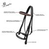 Exion Dressage Bridle for Horse Padded AntiPressure Crownpiece, Crank Noseband, Braided Browband & Web Reins Premium Leather Dressage Bridle for Show, Training view 4