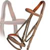 ExionPro Exion English Jumping Hunter Bridle with Removable Flash Noseband & Rubber Reins | Soft Padded Raised Snaffle Browband & Noseband | Anatomical Anti-Pressure Headpiece | Leather Horse Bridle view 2