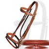 Exion Quick Change Snap English Bridle for Horses  Soft Lined Anatomical Jumping Bridle with Rubber Reins  Snap-On Crown & Cheekpiece  Wave Padded Browband & Raised Noseband  Horse Tack Set view 2