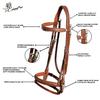 Exion Quick Change Snap English Bridle for Horses  Soft Lined Anatomical Jumping Bridle with Rubber Reins  Snap-On Crown & Cheekpiece  Wave Padded Browband & Raised Noseband  Horse Tack Set view 4