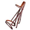 ExionPro Exion English Jumping Bridle with Flash  Anatomical Padded Crownpiece & SS Clincher Studded Browband  Premium Leather Horse Bridle with Contrast Stitching & Rubber Reins view 2
