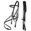 Exion Figure 8 Horse Bridle with Leather Laced Reins | English Jumping Bridle with Figure 8 Noseband | Black, Brown Equestrian Bridle for Horses, Cob, Pony & Oversize view 1