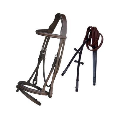 ExionPro Exion English Hunter Jumping Bridle for Horses with Removable Flash Soft Yet Strong Rubber Reins | Royal Hunter Bridle | English Bridle for Horses