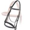 Exion Comfort Lined Crown Piece Designer Fancy Stitched Square Raised Browband and Both Side Adjustable Buckle Noseband Jumping Bridle with Rubber Reins | Royal Hunter Bridle |Horse English Bridle view 2