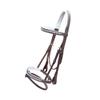 Exion White Shine Blings & Browband & Snaffle Bling Noseband & White Soft Lined Padded Bridle & Rubber Reins. | Browbands with Bling | Bling Browbands | English Tack for Horses view 2
