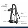 Exion Double Dressage Bridle Designed for Horses with Two Leather Reins view 3