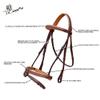 Exion Comfort Soft Lined Snaffle Hunter Jumping Bridle with Detachable Flash & Rubber Reins | Anatomical English Bridle for Horses (Oak Brown, Full) view 4