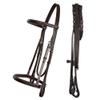 Exion Hunter Bridle with Laced Reins Fancy Stitched English Snaffle Bridle | Premium Leather Hunter Jumper Bridle with Stainless Steel Hardware | Perfect for Schooling, Training & Show Ring view 1