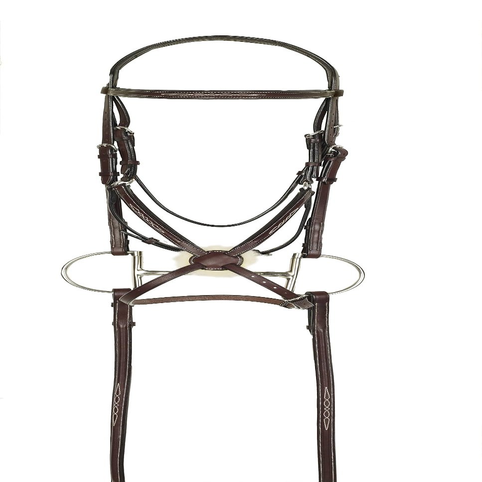 ARAMAS Fancy Raised Padded Figure-8 Bridle with Rubber Grip Reins