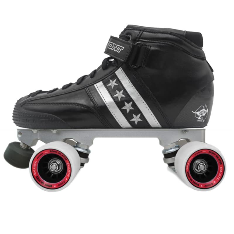 Bont Quadstar Carbon Roller Derby Skates Package with Aluminum Plate & Ballistic Wheels(10/44)