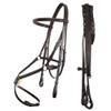 Exion Figure 8 Horse Bridle with Leather Laced Reins | English Jumping Bridle with Figure 8 Noseband | Black, Brown Equestrian Bridle for Horses, Cob, Pony & Oversize view 1