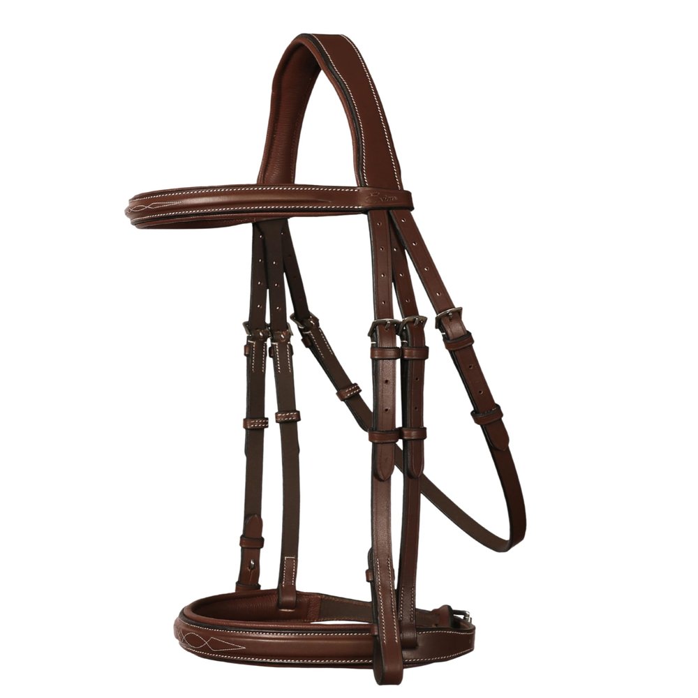 ExionPro Exion 'Hercules' Hunter Bridle with Laced Leather Reins - English Horse Hunter Bridle for Horses