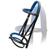 Exion Bling Bridle for Horses White & Dark Blue Bling Crystals Browband & Snaffle Noseband with Dark Blue Calf Padding & Rubber Reins | English Jumping Bling Bridle for Horses view 2