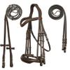 Exion Double Dressage Bridle Designed for Horses with Two Leather Reins view 1