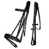 Exion Anti Pressure Cutback Crown Piece Soft Lined Browband and Crank Noseband Dressage Leather Bridle and Hand Stopper Leather Reins | Royal Dressage Bridle for Horses view 1