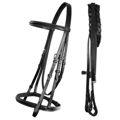 ExionPro Exion Affordable Hunter Bridle with Laced Reins | Hunter Bridle for Horse | English Horse Tack