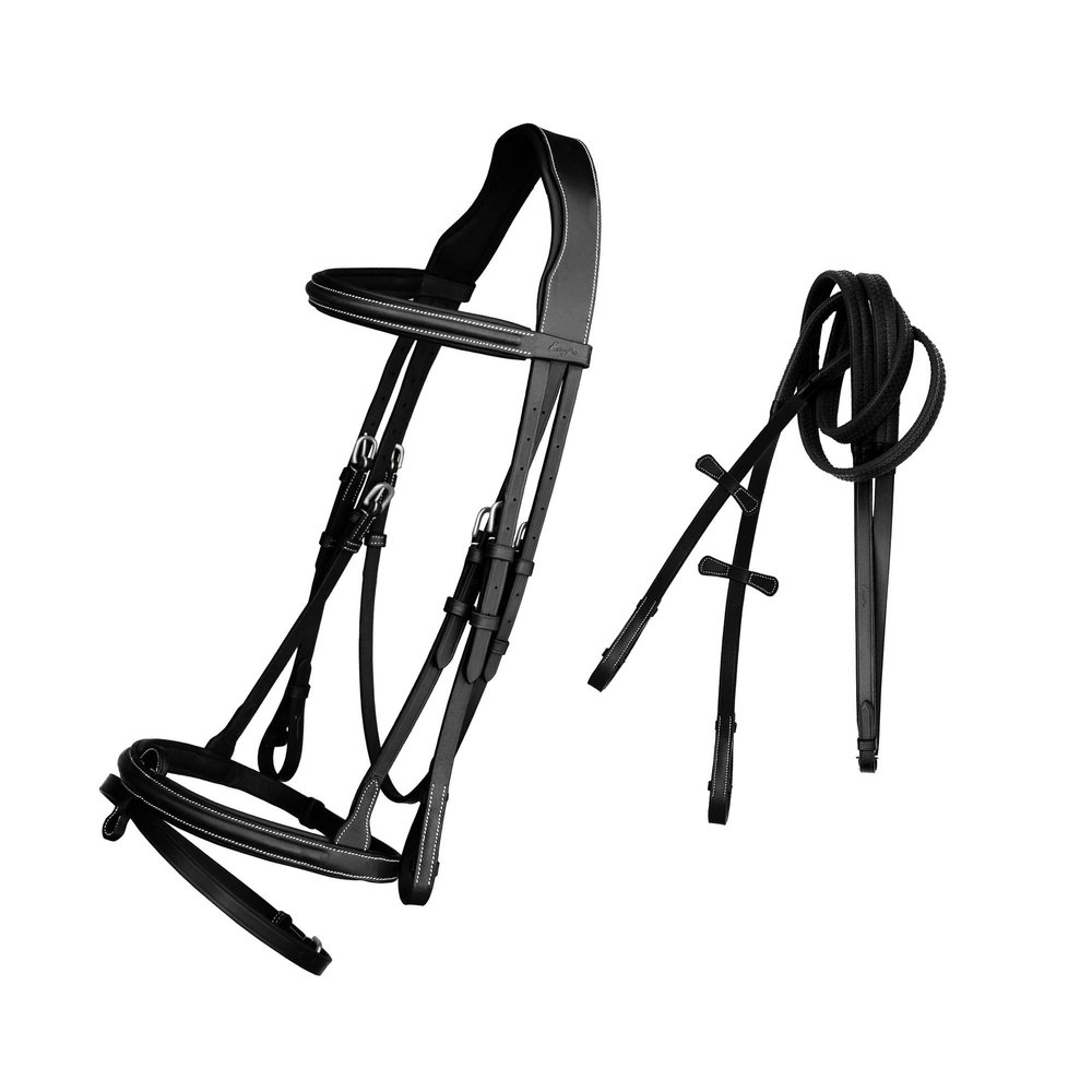 ExionPro Exion English Hunter Jumping Bridle for Horses with Removable Flash Soft Yet Strong Rubber Reins | Royal Hunter Bridle | English Bridle for Horses