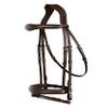 Exion Horse English Jumping Flash Bridle with Ergonomic Crownpiece, Soft Padded Anatomical Snaffle Noseband & Rubber Reins | Royal English Bridle (Choco Brown, Full) view 1