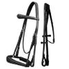 Exion Dressage Horse Bridle: Soft Lining, Anatomic Shape & Designer Stitching on Browband and Noseband Comes with Web Reins Equipped with a Hand-Stopper | Dressage Bridle for Horses view 1