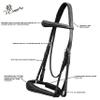 Exion Dressage Horse Bridle: Soft Lining, Anatomic Shape & Designer Stitching on Browband and Noseband Comes with Web Reins Equipped with a Hand-Stopper | Dressage Bridle for Horses view 4