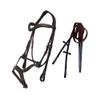 ExionPro Exion English Jumping Bridle for Horses with Combined Flash Noseband | Anatomical Monocrown Padded Headpiece & Rubber Reins | Black/Brown Show Bridle for Eventing & Training view 1