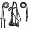 Exion Double Dressage Bridle Designed for Horses with Two Leather Reins view 1