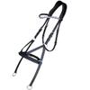 Exion Fancy Square Raised Bitless Leather Bridle with Crystal Diamond Brow Band and Stainless Steel Buckles | Equestrian Show Jumping Padded Bridle| English Horse Riding Premium Tack view 2