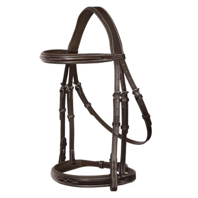 ExionPro Exion 'Hercules' Hunter Bridle with Laced Leather Reins - English Horse Hunter Bridle for Horses