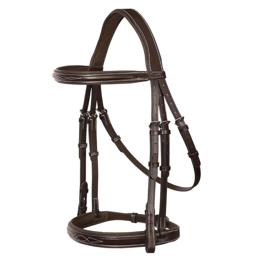 ExionPro Exion 'Hercules' Hunter Bridle with Laced Leather Reins - English Horse Hunter Bridle for Horses