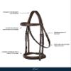 ExionPro Exion 'Hercules' Hunter Bridle with Laced Leather Reins - English Horse Hunter Bridle for Horses view 2