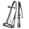 Exion Dressage Bridle for Horses  Anatomical Leather Bridle with Padded Noseband & Browband | Includes Web Reins with Hand Stoppers | Black & Brown | Cob, Full, Pony & Warmblood Sizes view 1