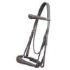 Exion Dressage Bridle for Horses  Anatomical Leather Bridle with Padded Noseband & Browband | Includes Web Reins with Hand Stoppers | Black & Brown | Cob, Full, Pony & Warmblood Sizes view 2