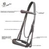 Exion Dressage Bridle for Horses  Anatomical Leather Bridle with Padded Noseband & Browband | Includes Web Reins with Hand Stoppers | Black & Brown | Cob, Full, Pony & Warmblood Sizes view 4