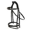 Exion Horse English Jumping Flash Bridle with Ergonomic Crownpiece, Soft Padded Anatomical Snaffle Noseband & Rubber Reins (Black, Full) view 1