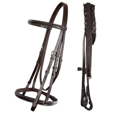 ExionPro Exion Affordable Hunter Bridle with Laced Reins | Hunter Bridle for Horse | English Horse Tack