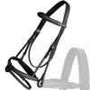 Exion Comfort Soft Lined Snaffle Hunter Jumping Bridle with Detachable Flash & Rubber Reins | Anatomical English Bridle for Horses (Black, Over) view 3