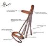 Exion Dressage Bridle with Anti-Pressure Crownpiece | Anatomical Padded Crank Noseband with Flash, Soft Browband & Web Reins with Hand Stoppers | Premium Leather Horse Bridle for Comfort & Control view 4