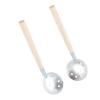 Vbest life 2pcs Winter Fishing Skimmer Silver Wooden Handle Ice Fishing Skimmer Portable Toothed Ice Fishing Scoop view 4
