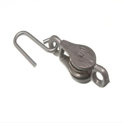 40 x Washing LINE Cable Rope Pulleys with Hook GALVANISED Steel